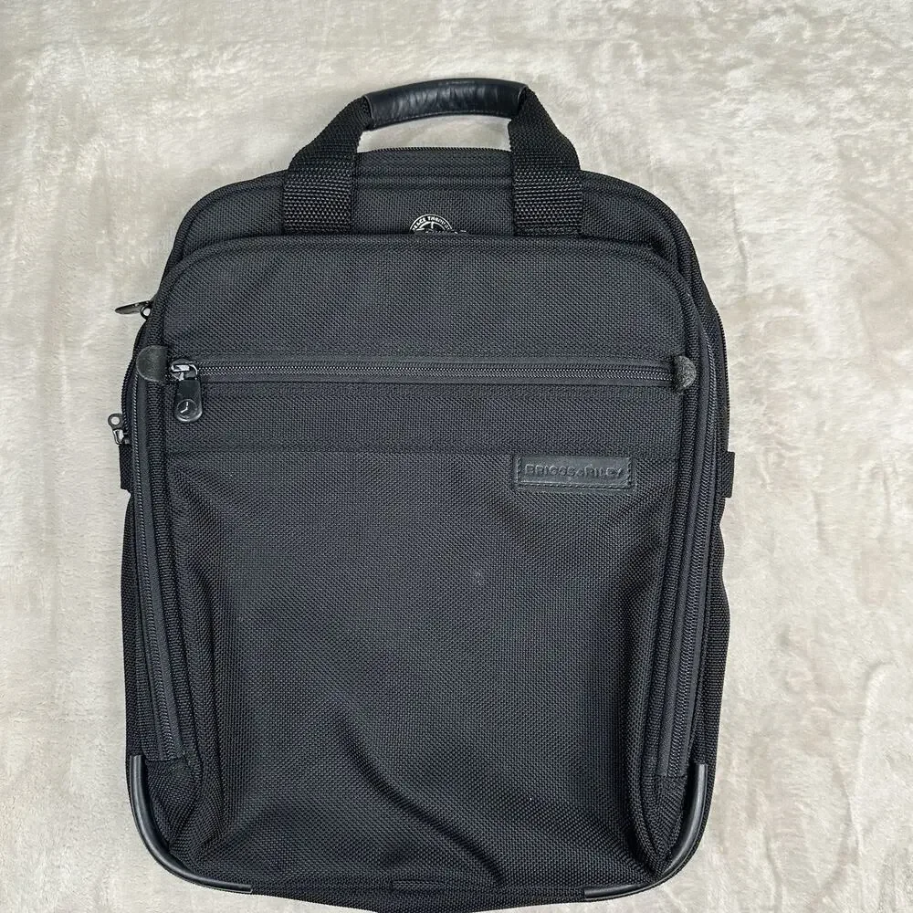 BRIGGS & RILEY Travelware Laptop Briefcase Backpack Black Durable Nylon